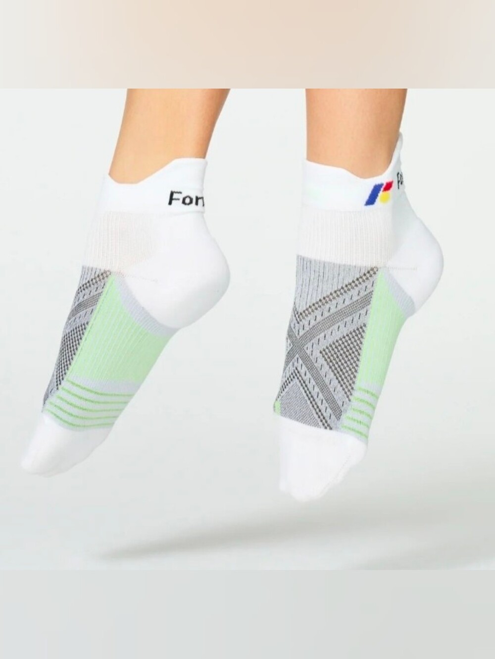Forme Arch Booster Ankle Socks - White, Gray, Green Medium Women 9-10.5 New